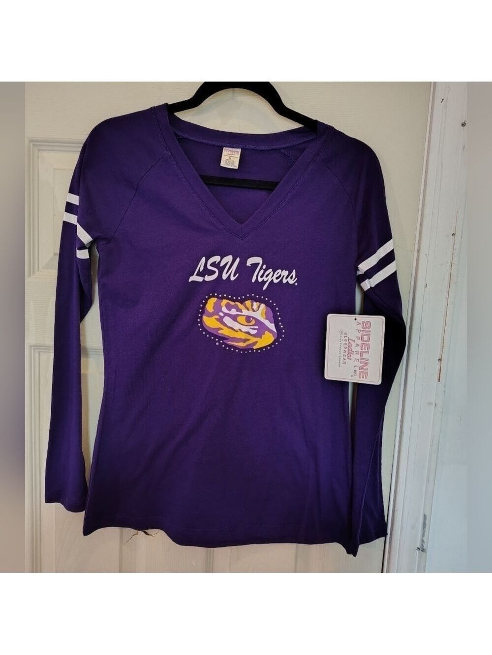 Women's LSU Tigers Long Sleeve V-Neck Tee Shirt